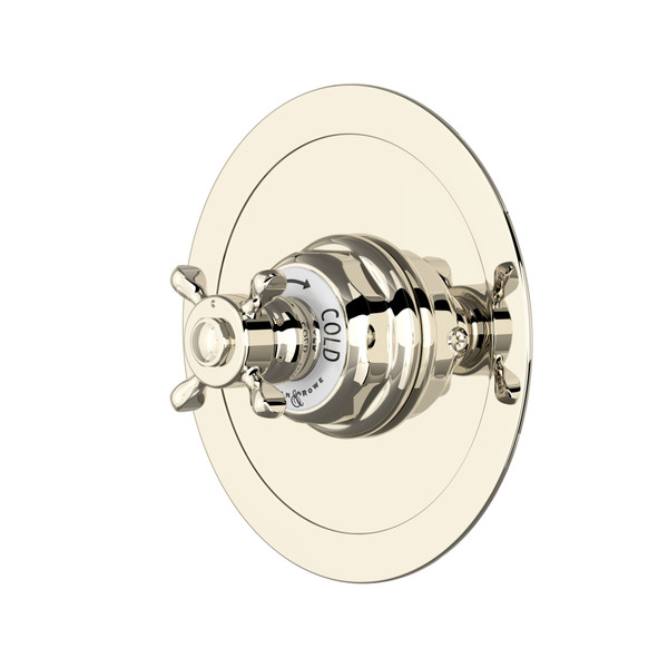 Edwardian™ 3/4" Round Thermostatic Trim Without Volume Control - Polished Nickel | Model Number: U.5566X-PN/TO