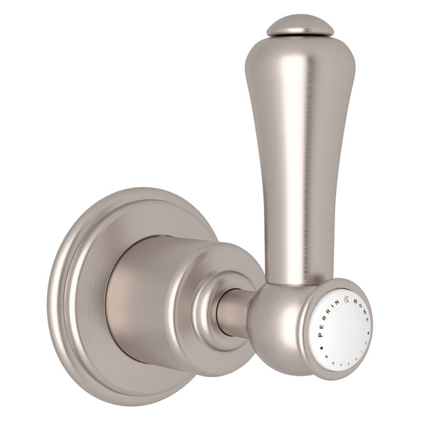 Georgian Era Trim for Volume Control and Diverters - Satin Nickel with White Porcelain Lever Handle | Model Number: U.3774LSP-STN/TO - Product Knockout