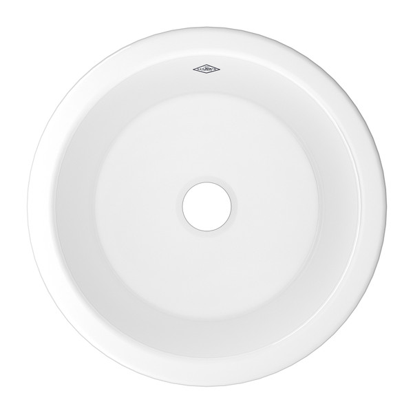 Lancaster™ 18" Single Bowl Round Bar/Food Prep Fireclay Kitchen Sink - White (WH) | Model Number: UM1807WH
