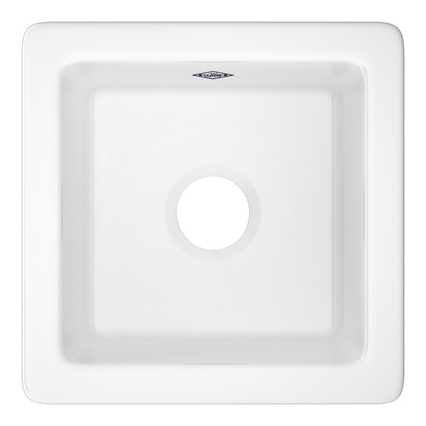 Lancaster™ 15" Single Bowl Fireclay Bar/Food Prep Kitchen Sink - White (WH) | Model Number: RC1515WH