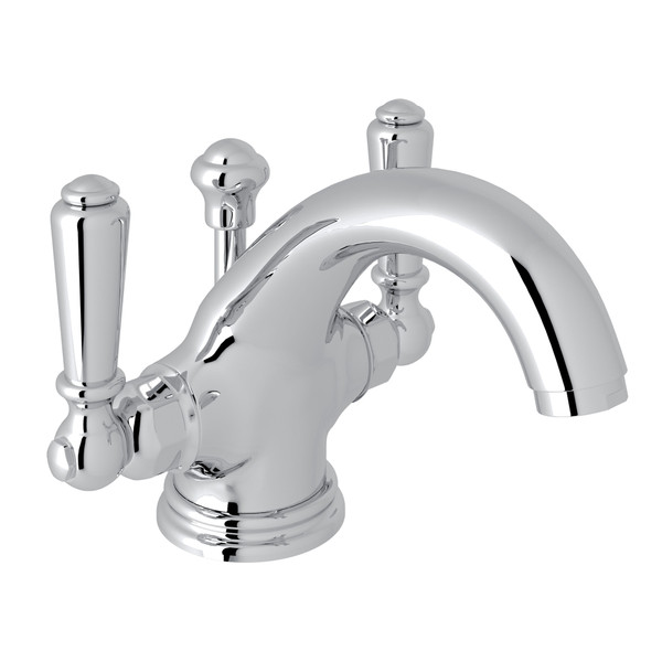 Edwardian Single Hole Dual Handle Bathroom Faucet - Polished Chrome with Metal Lever Handle | Model Number: U.3635L-APC-2 - Product Knockout