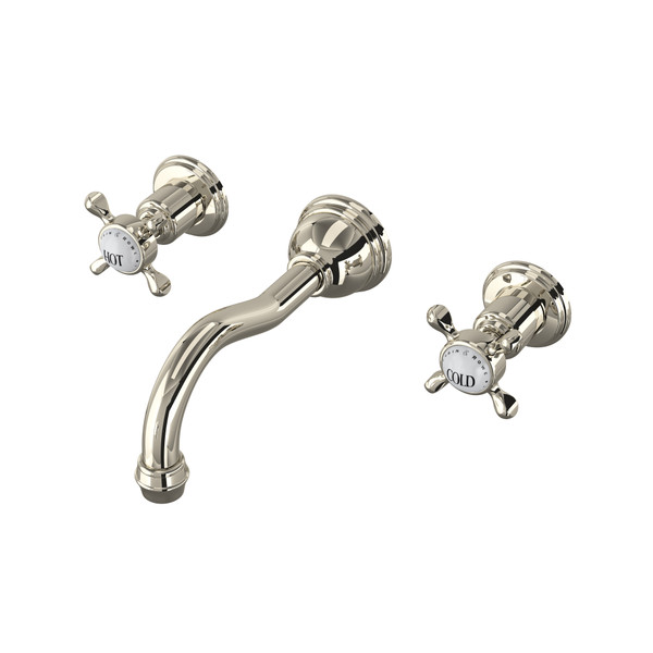 Edwardian™ Wall Mount Lavatory Faucet Trim With Column Spout - Polished Nickel | Model Number: U.3791X-PN/TO-2