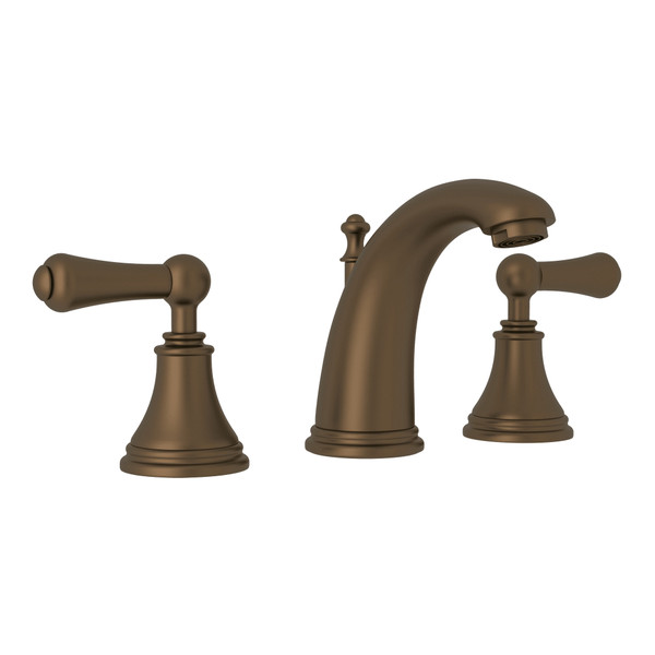 Georgian Era High Neck Widespread Bathroom Faucet - English Bronze with Metal Lever Handle | Model Number: U.3712LS-EB-2 - Product Knockout