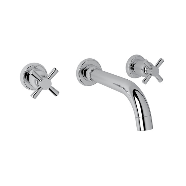 Holborn Wall Mount Widespread Bathroom Faucet - Polished Chrome with Cross Handle | Model Number: U.3322X-APC/TO-2 - Product Knockout