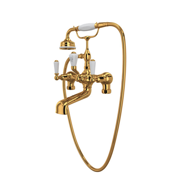 Exposed Tub Filler with Handshower - English Gold with Metal Lever Handle | Model Number: U.3540L-EG - Product Knockout