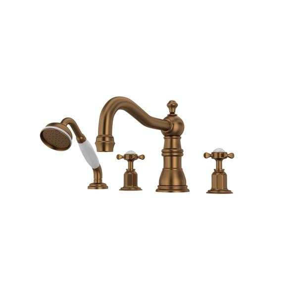 Edwardian™ 4-Hole Deck Mount Tub Filler With Column Spout - English Bronze | Model Number: U.3746X-EB