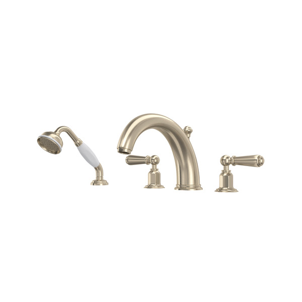 Edwardian™ 4-Hole Deck Mount Tub Filler - Satin Nickel | Model Number: U.3248L-STN