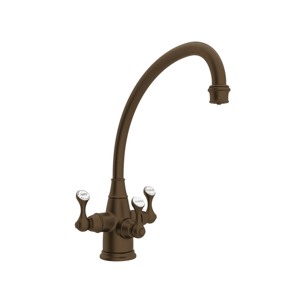 Georgian Era Filtration 3-Lever Kitchen Faucet - English Bronze with Metal Lever Handle | Model Number: U.1420LS-EB-2 - Product Knockout