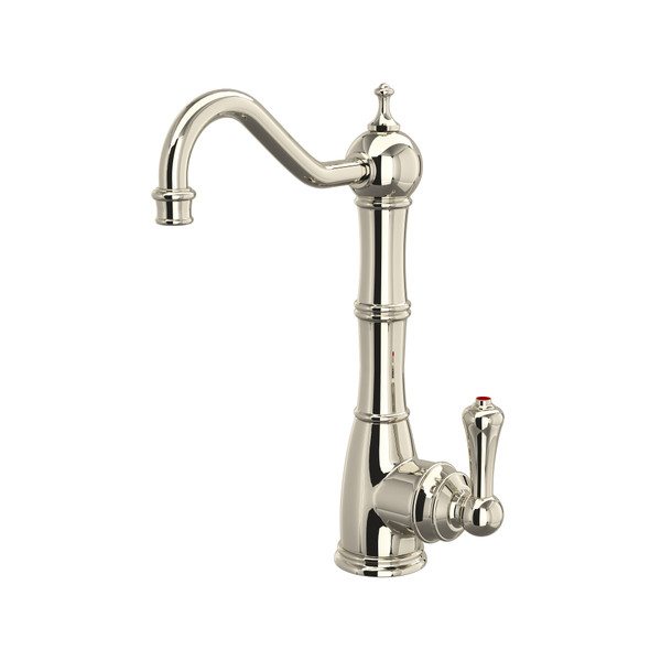 Edwardian Column Spout Hot Water Faucet - Polished Nickel with Metal Lever Handle | Model Number: U.1323LS-PN-2 - Product Knockout