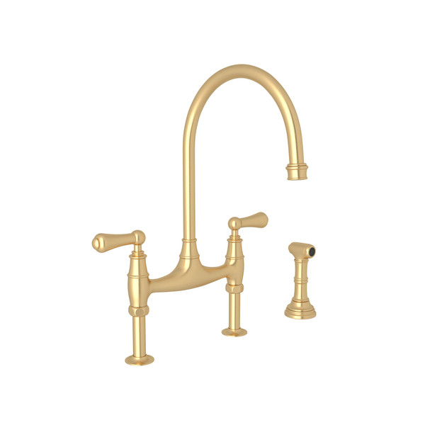 Perrin & Rowe Georgian Era Bridge Kitchen Faucet with Sidespray