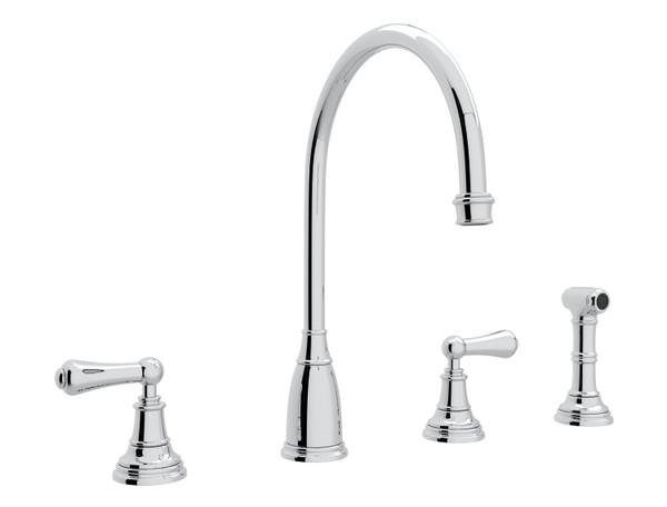 Perrin & Rowe Georgian Era™ Two Handle Kitchen Faucet With Side Spray