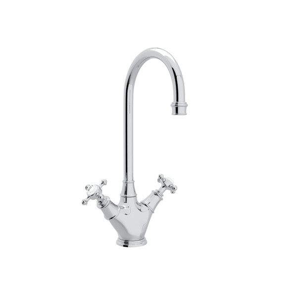 Georgian Era Single Hole Bar and Food Prep Faucet - Polished Chrome with Cross Handle | Model Number: U.4703X-APC-2 - Product Knockout