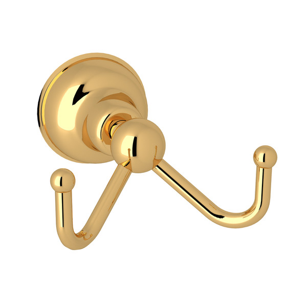 Arcana Wall Mount Double Robe Hook - Italian Brass | Model Number: CIS7DIB - Product Knockout