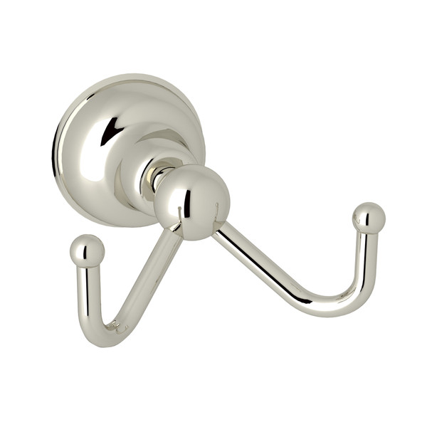 Arcana Wall Mount Double Robe Hook - Polished Nickel | Model Number: CIS7DPN - Product Knockout