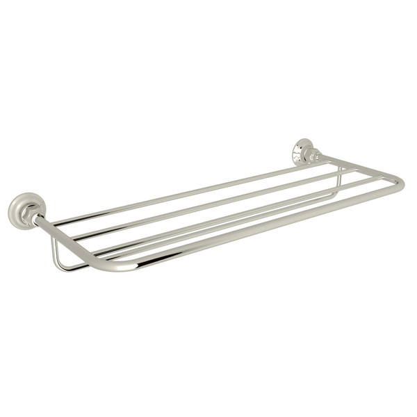 Wall Mount Hotel Style Towel Shelf - Polished Nickel | Model Number: ROT10PN - Product Knockout
