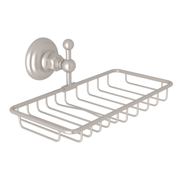 Wall Mount Double Soap Holder Basket - Satin Nickel | Model Number: A1493STN - Product Knockout