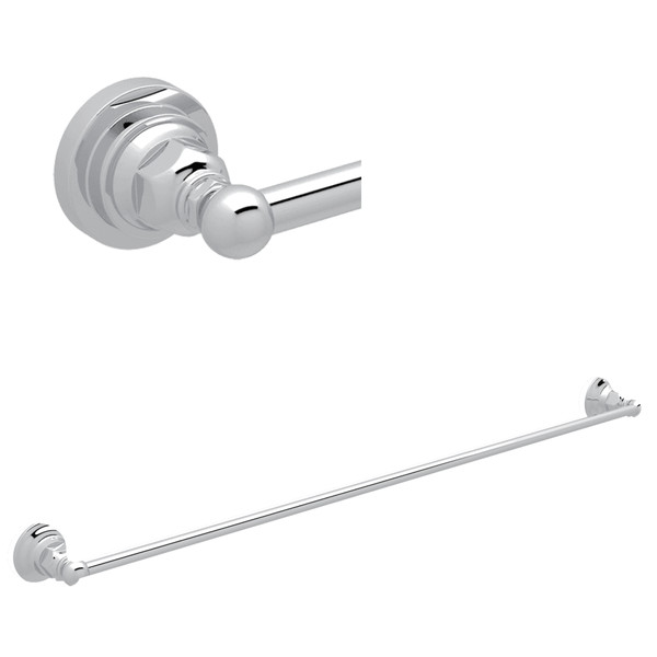 Wall Mount 30 Inch Single Towel Bar - Polished Chrome | Model Number: ROT1/30APC - Product Knockout