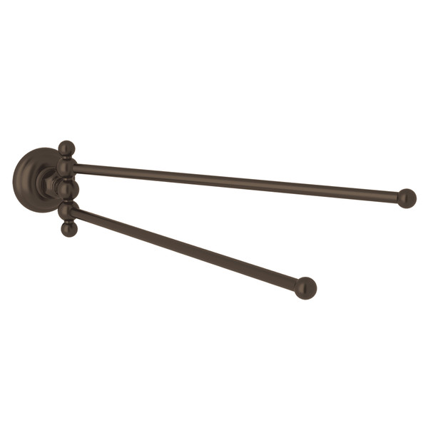 Wall Mount Double Hand Towel Swiveling Bar - Tuscan Brass | Model Number: A1482TCB - Product Knockout