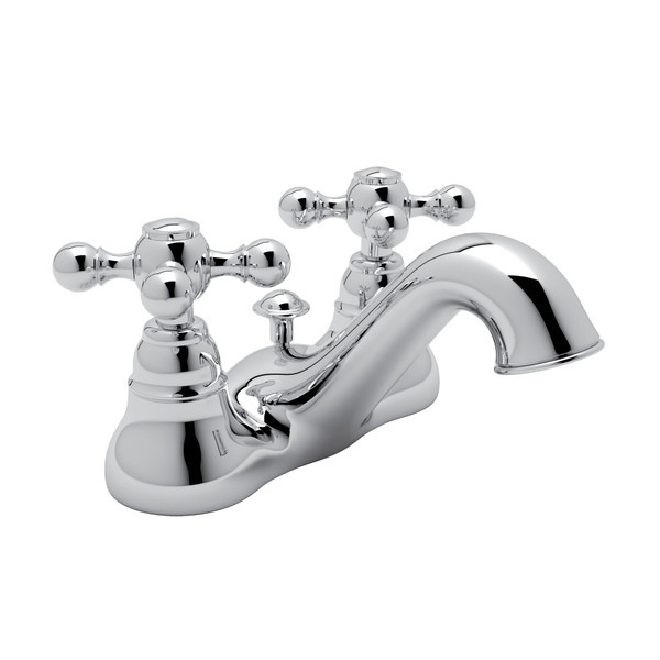 Arcana 4 Inch Centerset Bathroom Faucet - Polished Chrome with Cross Handle | Model Number: AC95X-APC-2 - Product Knockout