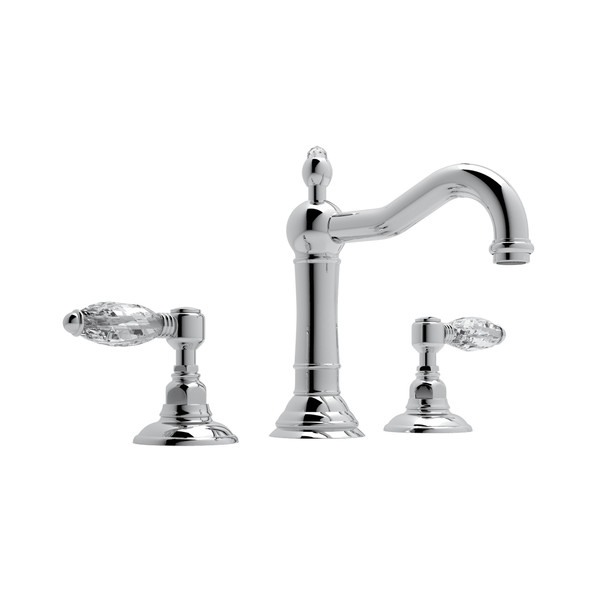 Acqui Column Spout Widespread Bathroom Faucet - Polished Chrome with Crystal Metal Lever Handle | Model Number: A1409LCAPC-2 - Product Knockout