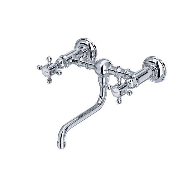 Acqui® Wall Mount Bridge Lavatory Faucet - Polished Chrome | Model Number: A1405/44XMAPC-2