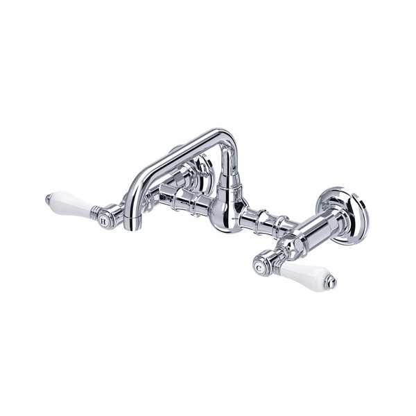 Acqui® Wall Mount Bridge Lavatory Faucet With U-Spout - Polished Chrome | Model Number: A1423LPAPC-2