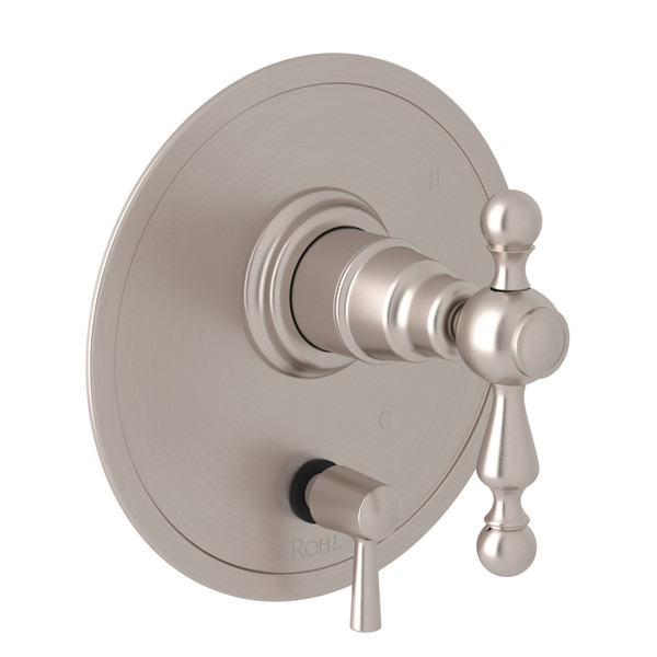 Arcana Pressure Balance Trim with Diverter - Satin Nickel with Ornate Metal Lever Handle | Model Number: AC210NL-STN - Product Knockout