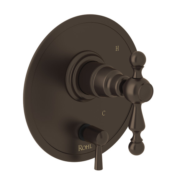 Arcana Pressure Balance Trim with Diverter - Tuscan Brass with Ornate Metal Lever Handle | Model Number: AC210NL-TCB - Product Knockout