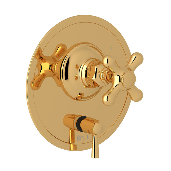 Verona Pressure Balance Trim with Diverter - Italian Brass with Cross Handle | Model Number: ARB2410NXMIB - Product Knockout