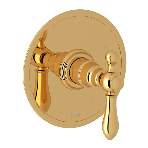 Arcana Pressure Balance Trim without Diverter - Italian Brass with Metal Lever Handle | Model Number: AC110LM-IB - Product Knockout