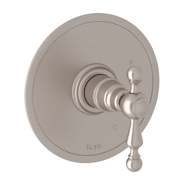 Arcana Pressure Balance Trim without Diverter - Satin Nickel with Ornate Metal Lever Handle | Model Number: AC110L-STN - Product Knockout