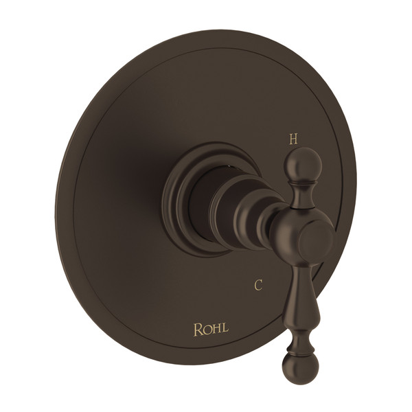 Arcana Pressure Balance Trim without Diverter - Tuscan Brass with Ornate Metal Lever Handle | Model Number: AC110L-TCB - Product Knockout