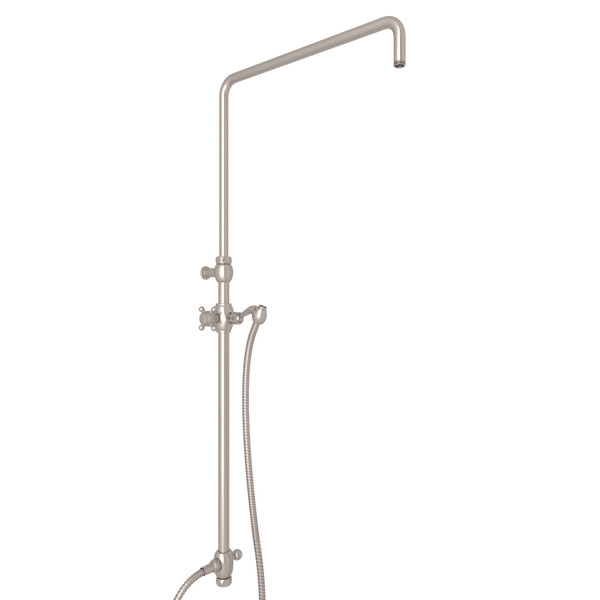 Riser with Diverter Hose and Sliding Handshower Holder - Satin Nickel | Model Number: 1560STN - Product Knockout