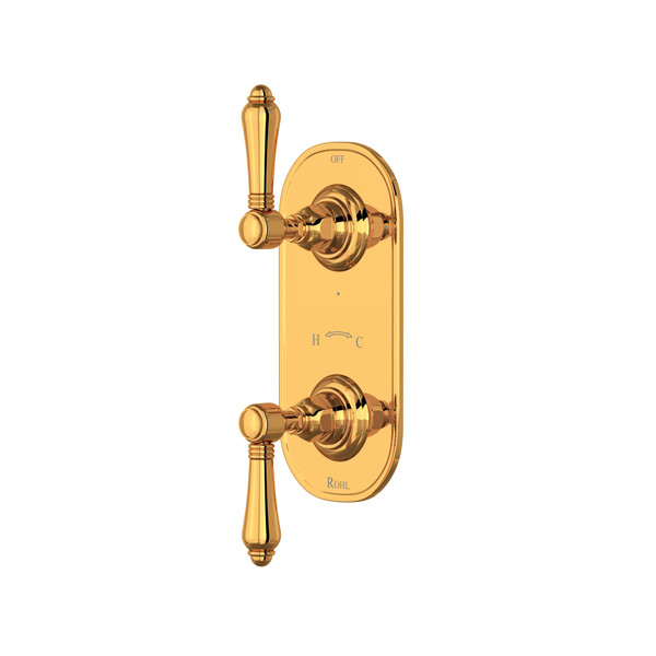 1/2" Thermostatic Trim With Diverter - Italian Brass | Model Number: A4964LMIB