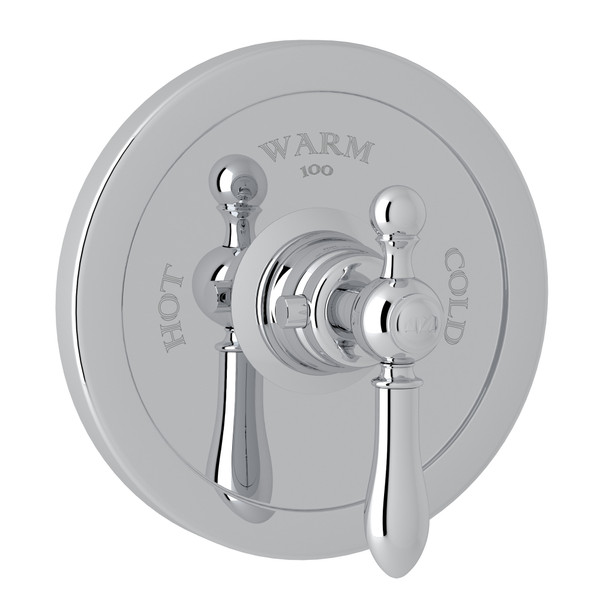 Arcana Thermostatic Trim Plate without Volume Control - Polished Chrome with Metal Lever Handle | Model Number: AC720LM-APC/TO - Product Knockout