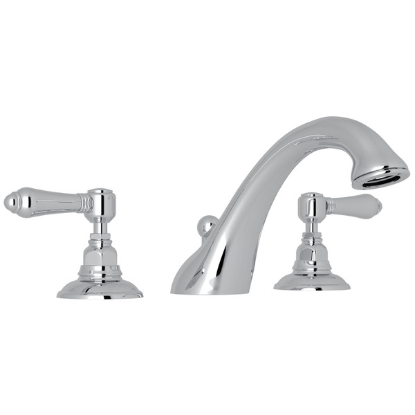 Viaggio 3-Hole Deck Mount C-Spout Tub Filler - Polished Chrome with Metal Lever Handle | Model Number: A1454LMAPC - Product Knockout