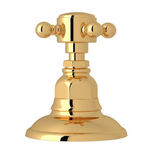Deck Mount 3-Port 2 Direction Diverter - Italian Brass with Cross Handle | Model Number: A2716XMIB - Product Knockout
