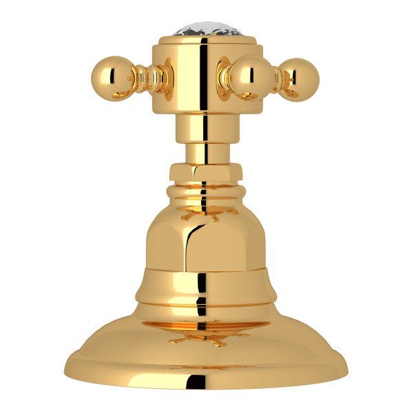 Deck Mount 3-Port 2 Direction Diverter - Italian Brass with Crystal Cross Handle | Model Number: A2716XCIB - Product Knockout