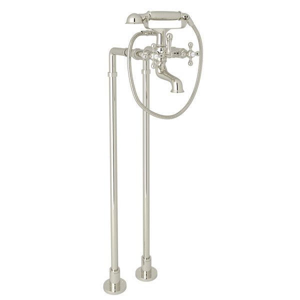 ROHL Arcana Exposed Floor Mount Tub Filler with Handshower and