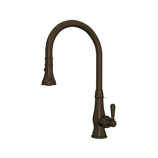 ROHL Patrizia Pulldown Faucet - Tuscan Brass with Metal Lever