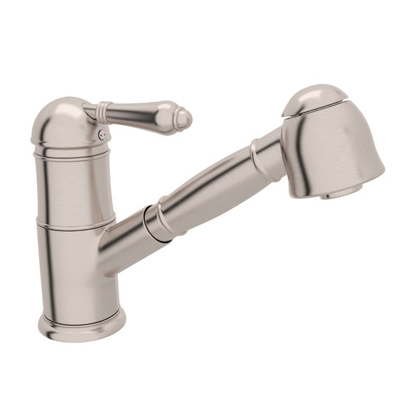 Patrizia Pullout Kitchen Faucet - Satin Nickel with Metal Lever Handle | Model Number: A3410LMSTN-2 - Product Knockout