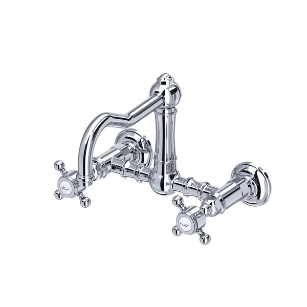 Acqui® Wall Mount Bridge Kitchen Faucet With Column Spout - Polished Chrome | Model Number: A1456XMAPC-2