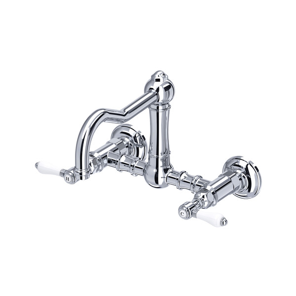 Acqui® Wall Mount Bridge Kitchen Faucet With Column Spout - Polished Chrome | Model Number: A1456LPAPC-2