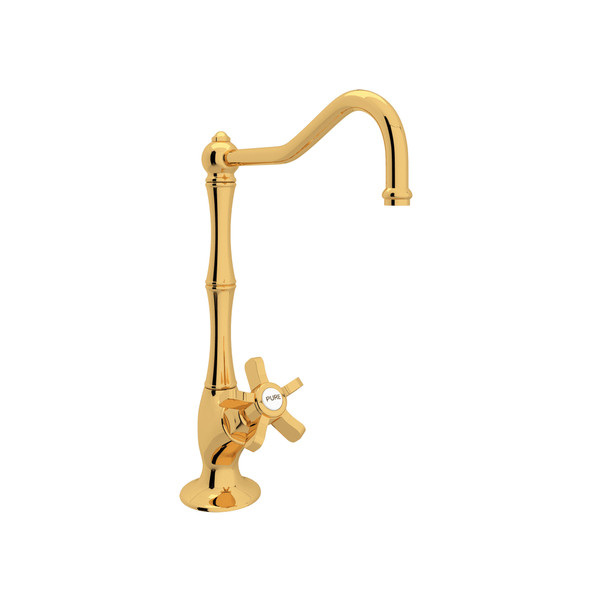 Acqui Column Spout Filter Faucet - Italian Brass with Five Spoke Cross Handle | Model Number: A1435XIB-2 - Product Knockout