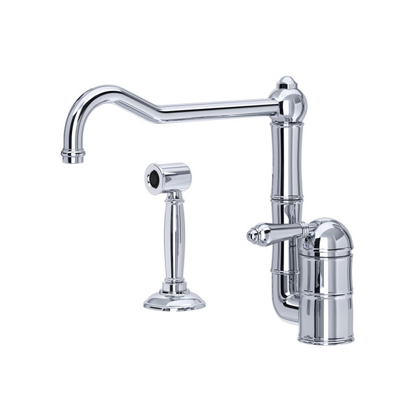 ROHL Acqui Single Hole Column Spout Kitchen Faucet with Sidespray