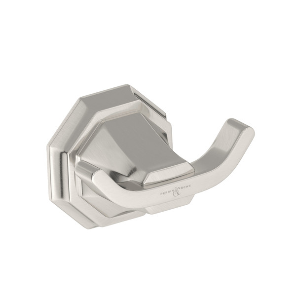 Deco Wall Mount Double Robe Hook - Satin Nickel | Model Number: U.6122STN - Product Knockout