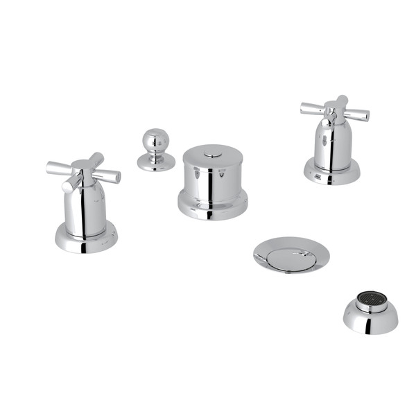 Holborn 5-Hole Bidet Faucet - Polished Chrome with Cross Handle | Model Number: U.3981X-APC - Product Knockout
