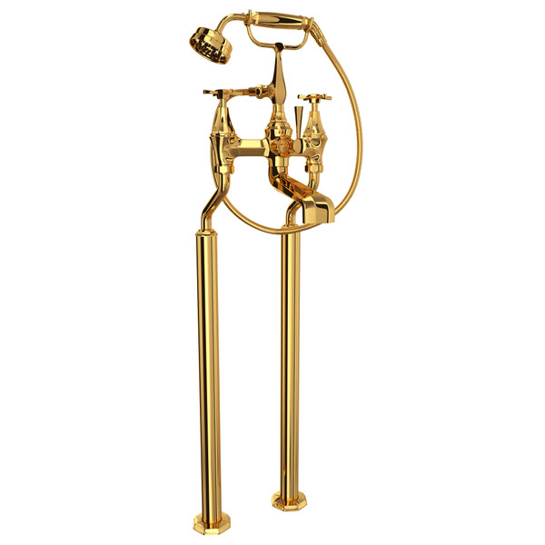 Deco™ Floor Mount Tub Filler - English Gold | Model Number: U.3121X/1-EG