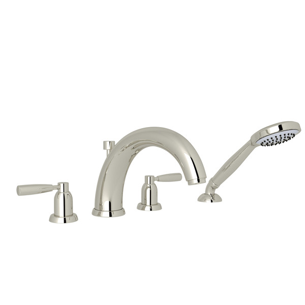 Holborn™ 4-Hole Deck Mount Tub Filler With U-Spout - Polished Nickel | Model Number: U.3848LS-PN