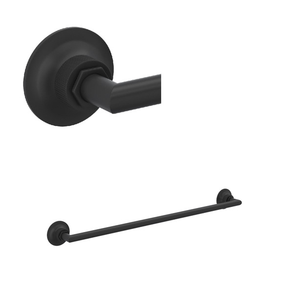 Graceline Wall Mount 24 Inch Single Towel Bar - Matte Black | Model Number: MBG1/24MB - Product Knockout